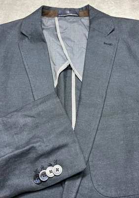 Blazer Hart Schaffner Marx Hombre Grande 44 Azul Mezcla de Lino Abrigo Deportivo No Estructurado Foto 1 de 4