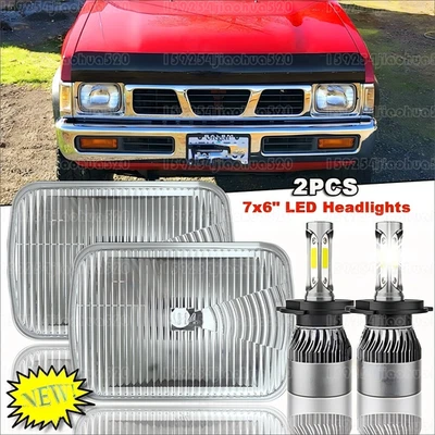 Par de faros LED de haz alto/bajo DRL de 5X7" 7x6" pulgadas para camioneta Nissan Hardbody D21 Foto 1 de 4