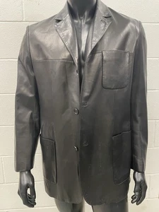 Brioni Leather Coat Size 56 Silk Lining - Picture 1 of 18