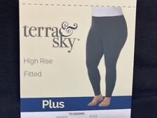 Terra & Sky Black High Rise Fitted Plus Size Full Length Legging - 0X (14W) New