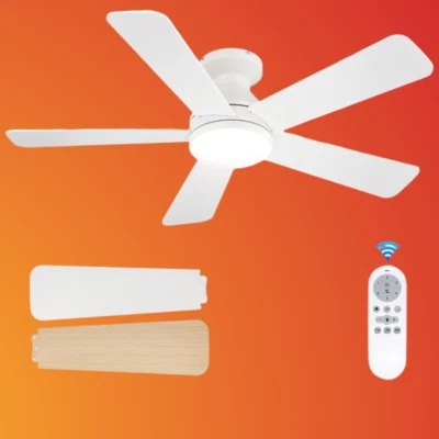 42" Low Profile Ceiling Fan with Lights, Remote Control, Reversible, Dimmable - Image 1 of 4