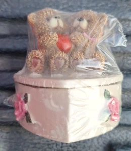 Teddy Bears Valentine Day Small Trinket Box Still sealed in original plastic 3" - Picture 1 of 5