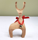 Renne en bois style danois MCM cerf de Noël fait main 5,5 pouces naturel inachevé