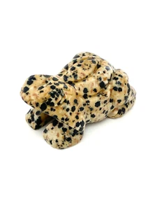 Estatuilla de rana tallada con piedras preciosas de jaspe Dalmation natural, 51,44 g (1,81 oz) - Imagen 1 de 2