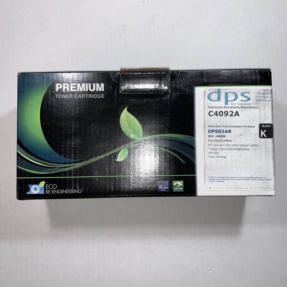 Cartucho de toner C4092A 92A compatível impressora HP LaserJet 1100 (preto) lacrado - Imagem 1 de 2