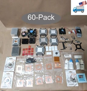 Mixed 60pcs Technician Parts: VGA/Chipset/CPU Heatsink/Fan/Coolers,Copper Plate - Picture 1 of 13