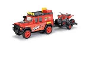 Dickie 1:43 Land Rover Defender rot Desert Team Friction Antrieb Kunstoff (K) - Bild 1 von 1