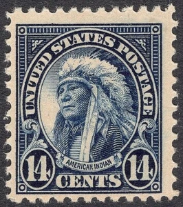 #565 VF MNH OG-PERF 11 14c AMERICAN INDIAN-CLASSIC BEAUTY WOW!! (REM-565-E) - Picture 1 of 2