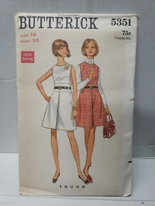 Butterick Schnittmuster #5351 Misses Einteiler Kleid oder Pullover Größe 14 -Schnitt- - Bild 1 von 4