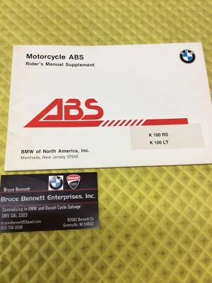 Suplemento manual para pilotos BMW K100RS K100LT Foto 1 de 2