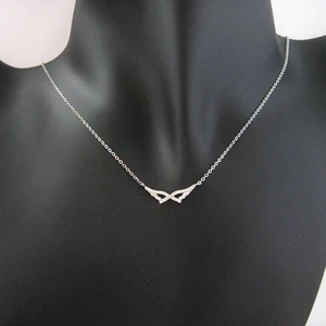 Collier ailes d'ange zirconium CZ et argent 925/1000e CO21 - Picture 1 of 4