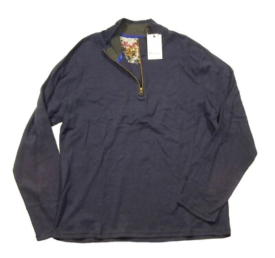 Suéter Pullover Robert Graham Para Hombre Azul Marino Caza 1/4 Cremallera $198 Foto 1 de 3