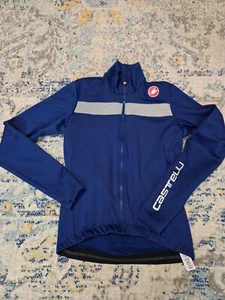 Castelli Jacket Mens Medium M Blue Puro 3 Jersey Cycling Performance Thermal - Picture 1 of 9