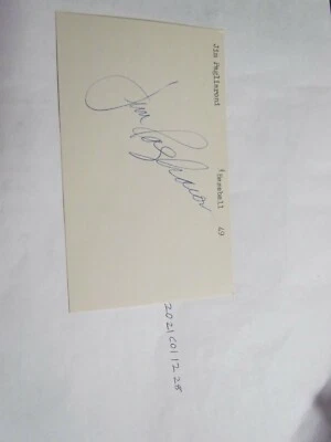 Jim Pagliaroni SIGNED 3X5 INDEX CARD Beckett Pre-Certified 2 - Image 1 of 3