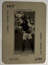 2005 Donruss Throwback Threads Steike Short 1 Base Hit Joe Mauer 4/25 Twins