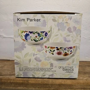 Kim Parker Gourmet Basics By Mikasa Set Of 2 Floral Bowls - Picture 1 of 7