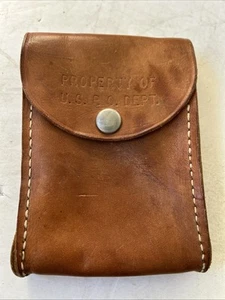Vintage US post office department Leather Belt Mail Carrier Pouch 6"x4" - Picture 1 of 6