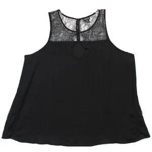 Torrid Lace Sleeveless Blouse Keyhole Neckline Top Women XL 14/16 Black - Picture 1 of 10