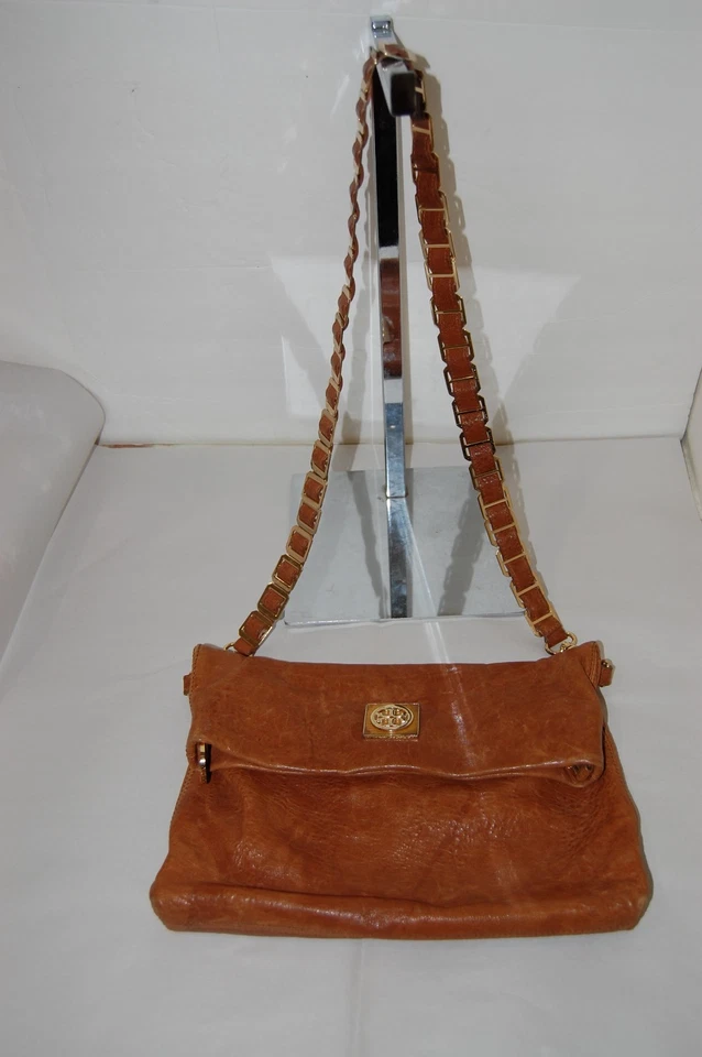 Tory Burch Louisa Leather Messenger Bag Crossbody Purse Womens Brown Leather - Image 1 of 4