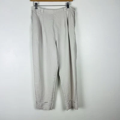 Pantalones de barril de seda Z Spoke Zac Posen talla 6 hasta el tobillo con cuentas Boho Chic Resort Foto 1 de 4