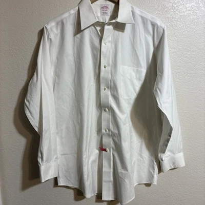 Camisa de vestir Brooks Brothers Milano calce tradicional blanca sin planchar 15,5-32 fiesta Foto 1 de 4