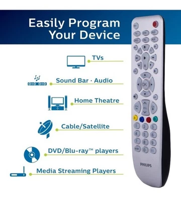 Philips 6 Device Elite Backlit Remote Control - Brushed Silver Universal - Image 1 of 4
