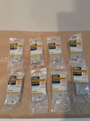 (8) Everbilt Squeak Free Door Hinge Satin Nickel 5/8" Radius 3-1/2" 1005694767 - Image 1 of 3