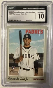 2019 Topps Heritage High Number #517 Fernando Tatis Jr Rookie RC CGC 10 Gem Mint - Picture 1 of 2
