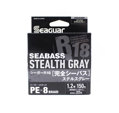 Seaguar P.E Line R18 Seabass 150m Size 1.2 22lb Stealth Gray (8269) - Image 1 of 4