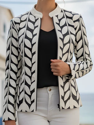 Chaqueta de cuero para mujer Chaqueta de cuero para mujer Cuero para mujer Todos los colores Foto 1 de 4