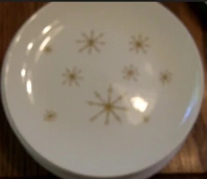Royal China STAR GLOW Set 8 DINNER PLATES 10" Vintage MCM Atomic Burst Y5 - Picture 1 of 2