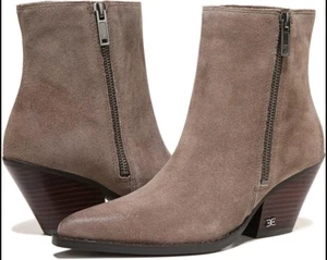 Sam Edelman Jane Desert Olive Suede Western Ankle Boots Sz. 9.5 NWOT Read - Picture 1 of 12