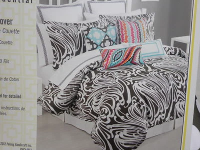 Conjunto de Capa de Edredom e Shams Trina Turk Residencial SEAFOAM Queen Chocolate/Branco Novo - Imagem 1 de 4