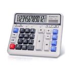 Comix Desktop Calculator Solar Battery Dual Power with 12-Digit Large LCD Dis...