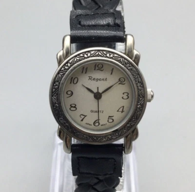 Reloj Regent Southwest Mujer 26mm Tono Plateado Correa Cuero Trenzado Batería Nueva Foto 1 de 4