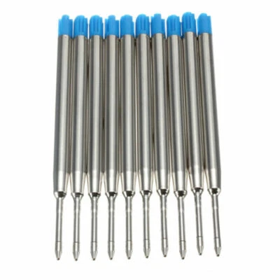 10pcs Blue Ballpoint Pen Refill Replacement Medium Standard For Parker Style Ink - image 1 of 4