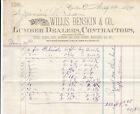 U.S.A. Willis Benskin & Co. Canton 1879 Lumber Dealers Cont.  Invoice Ref 37456