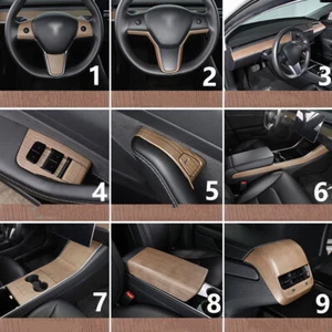 Cubierta de tira interior de grano de madera decoración para Tesla modelo 3 Y 2017-2023 - Imagen 1 de 19