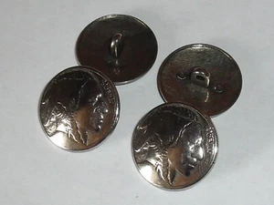 6 Stück Metallknöpfe Ösenknöpfe Knöpfe Knopf Indianer 25 mm altsilber  - Bild 1 von 2