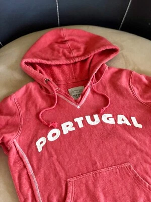 Mujer PORTUGAL Internacional Manga Corta Sudadera Con Capucha Bolsillo Frontal Pequeño Foto 1 de 4