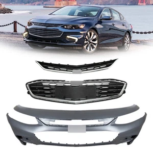 For Chevy Malibu 2016-2018 Front Bumper Cover & Front Upper And Lower Grille - Picture 1 of 11