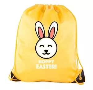 Easter Basket Bags, Bulk Drawstring Backpacks, Party Goody Bags - Hoppy Easter - Picture 1 of 16