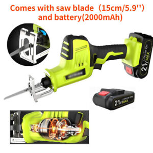 21V Electric 2.0Ah Cordless Reciprocating Saw Handheld Cutter For Wood Metal PVC