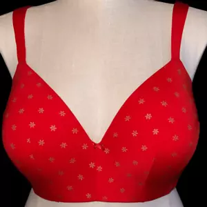 Plus Size Cacique Red Wireless Padded Bra Size 46D - Picture 1 of 5