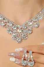 Luxury flower theme Zircon jewellery set inlaid with water drops dangling