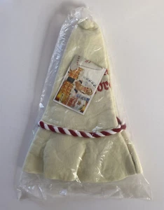 Sombrero Oktoberfest Vintage, Novedad, Color Blanco Crema, Borde Rojo y Blanco, Nuevo - Imagen 1 de 3