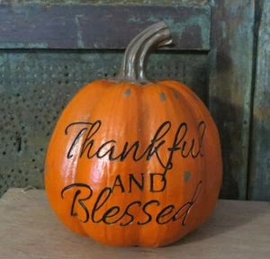Zucca finta realistica ringraziata e benedetta resina Halloween Ringraziamento NUOVO! - Foto 1 di 5
