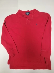 Polo Ralph Lauren Long Sleeve Polo Shirt Red Youth Boys Size Small (8-10) Pony - Picture 1 of 3