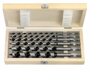 Set punte coclea 6 pz x 300 mm - trapani gambo esagonali - forniti in custodia in legno - Foto 1 di 2