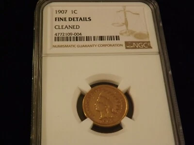 1907      One Cent          NGC Fine Details - Image 1 of 2